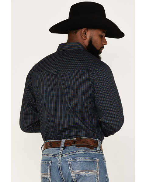 Image #4 - Ely Walker Men's Small Plaid Print Long Sleeve Pearl Snap Western Shirt, , hi-res