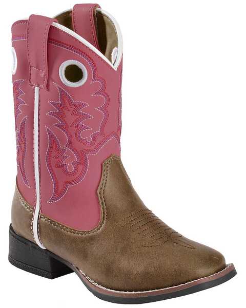Image #1 - Laredo Girls' Stitched Western Boots - Square Toe, Tan, hi-res