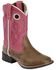 Laredo Girls' Stitched Western Boots - Square Toe, Tan, hi-res