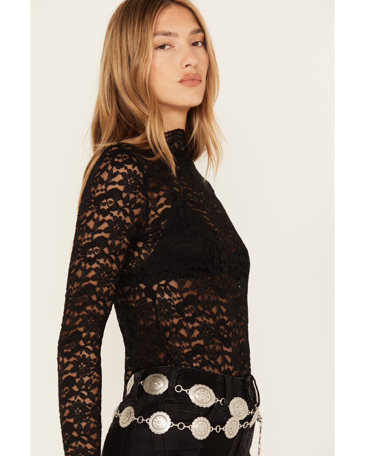 Image #2 - Molly Bracken Women's Floral Lace Long Sleeve Top, , hi-res