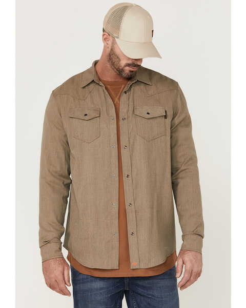 Image #1 - Cody James Men's FR Lightweight Inherent Long Sleeve Snap Work Shirt , Beige/khaki, hi-res