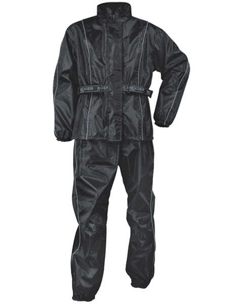 Image #1 - Milwaukee Leather Men's Oxford Nylon Waterproof Rain Suit - 3X, Black, hi-res
