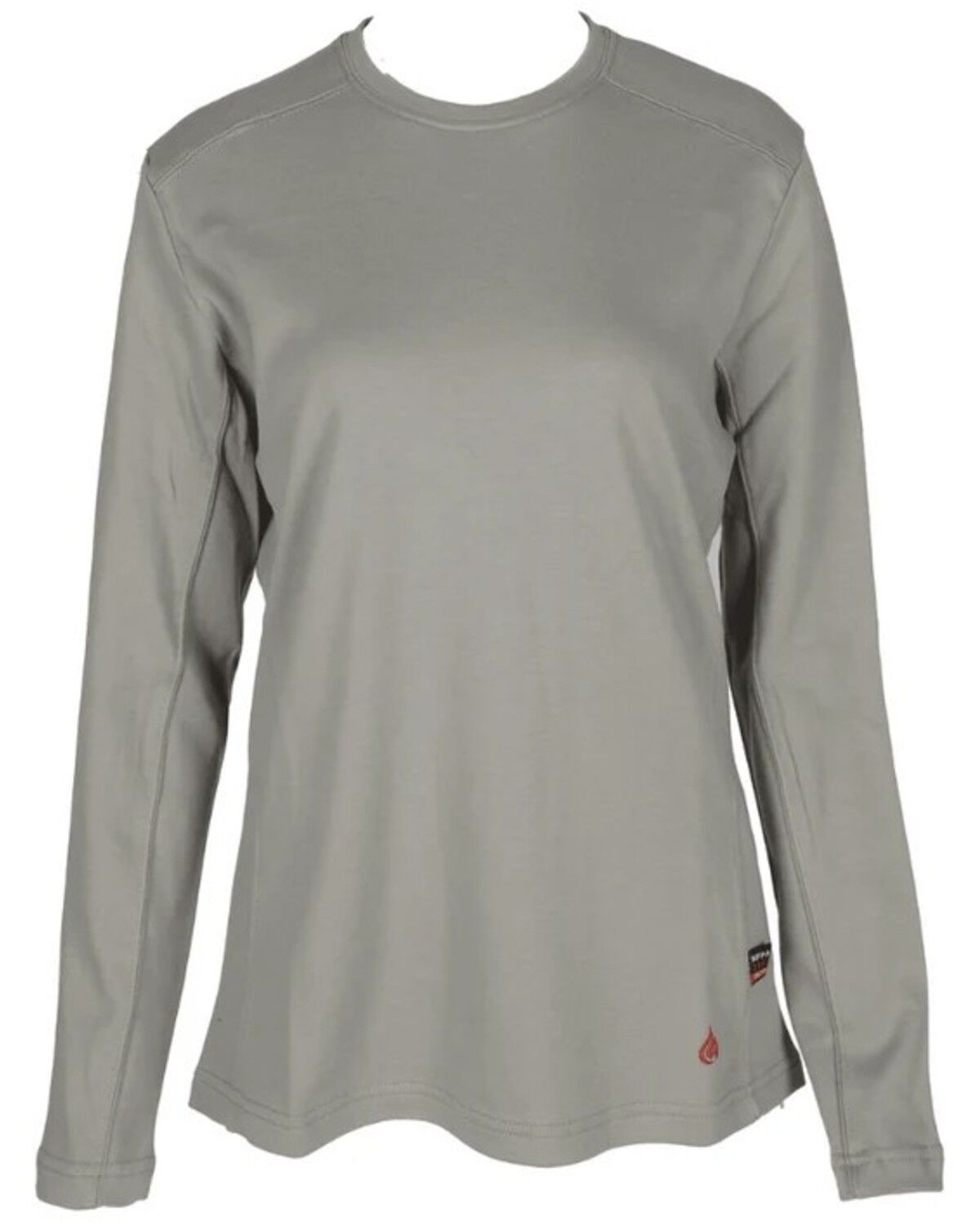 Forge Workwear Women's FR Crew Neck Long Sleeve Work Tee, Grey, hi-res