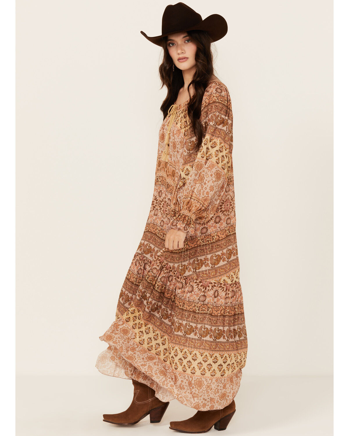 Image #2 - Spell Women's Lovers Beack Border Print Maxi Dress, Mauve, hi-res