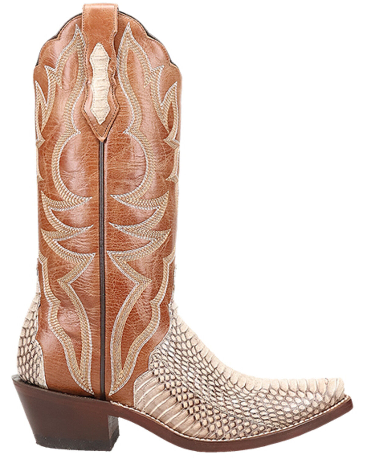 Image #2 - Dan Post Women's Exotic Snake Western Boots - Snip Toe, Brown, hi-res