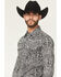 Image #3 - Cowboy Hardware Men's Paisley Print Long Sleeve Snap Stretch Western Shirt, Black, hi-res