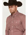 Image #2 - Roper Men's Geo Print Long Sleeve Button-Down Western Shirt, Burgundy, hi-res