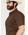 Image #2 - Gibson Trading Co Men's Solid Short Sleeve Snap Western Shirt - Big, Dark Brown, hi-res