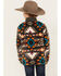 Image #4 - Hooey Boys' Southwestern Print Quarter-Zip Fleece Pullover, Brown, hi-res