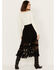 Shyanne Women's Diamond Embroidered Mesh Skirt, Black, hi-res