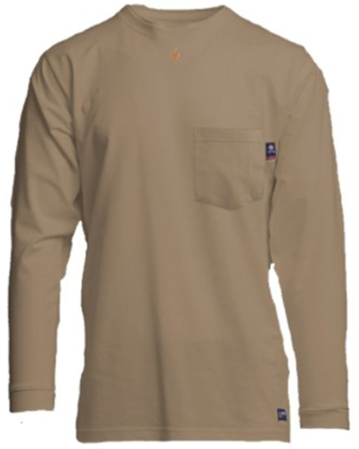 Image #1 - Lapco Men's FR Solid Long Sleeve Work Pocket T-Shirt, Beige/khaki, hi-res