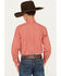Cinch Boys' Geo Long Sleeve Button-Down Western Shirt, Red, hi-res