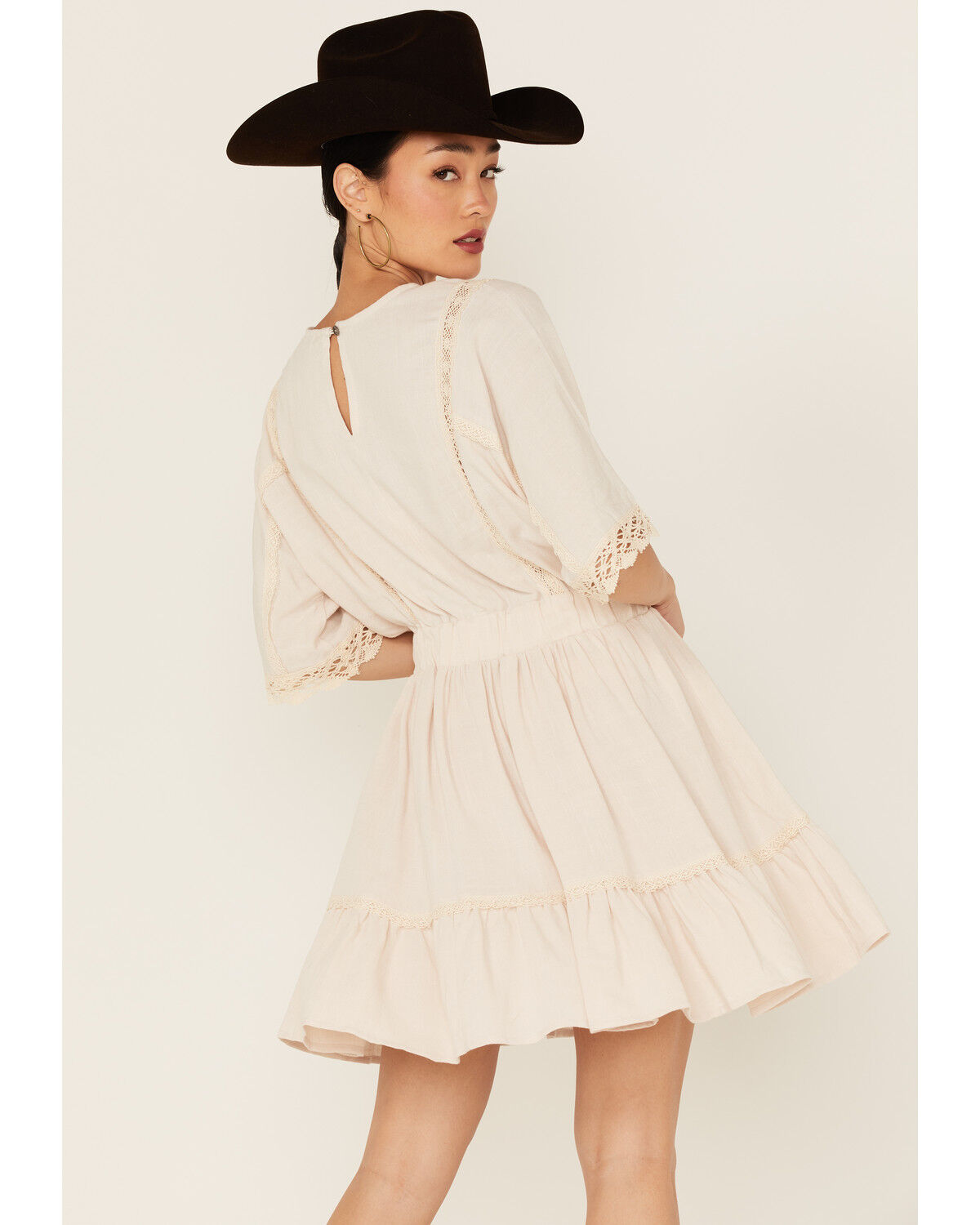 Image #4 - Maggie Sweet Women's Carmen Lace Mini Dress, Ivory, hi-res