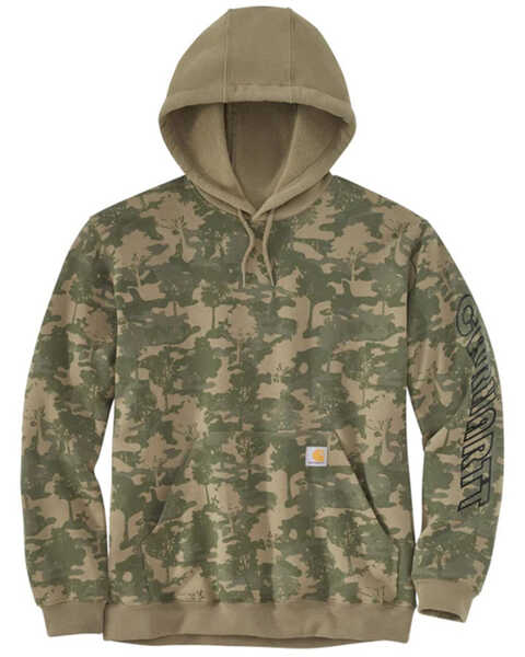 Carhartt Men's Loose Fit Midweight Camo Print Hooded Sweatshirt - Tall , Camouflage, hi-res