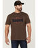 Brothers & Sons Men's Weathered Diamond Logo Slub Graphic T-Shirt , Brown, hi-res