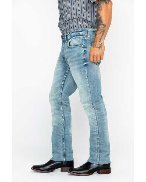 Image #3 - Moonshine Spirit Men's Sutton Light Wash Slim Straight Stretch Denim Jeans, Indigo, hi-res