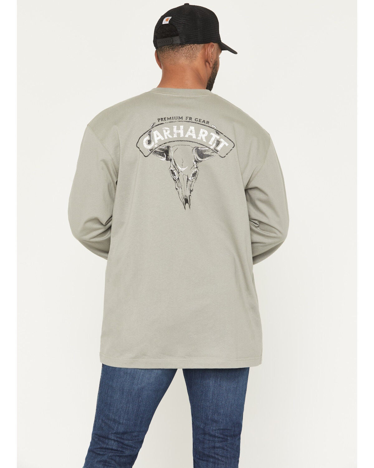 Image #1 - Carhartt Men's FR Loose Fit Lightweight Long Sleeve Graphic Work Shirt, Grey, hi-res