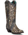 Image #1 - Corral Women's Inlay & Studs Western Boots - Snip Toe, Black, hi-res