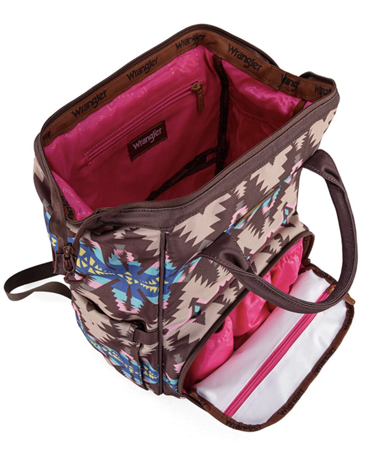 Image #4 - Wrangler Women's Southwestern Print Diaper Bag, Coffee, hi-res