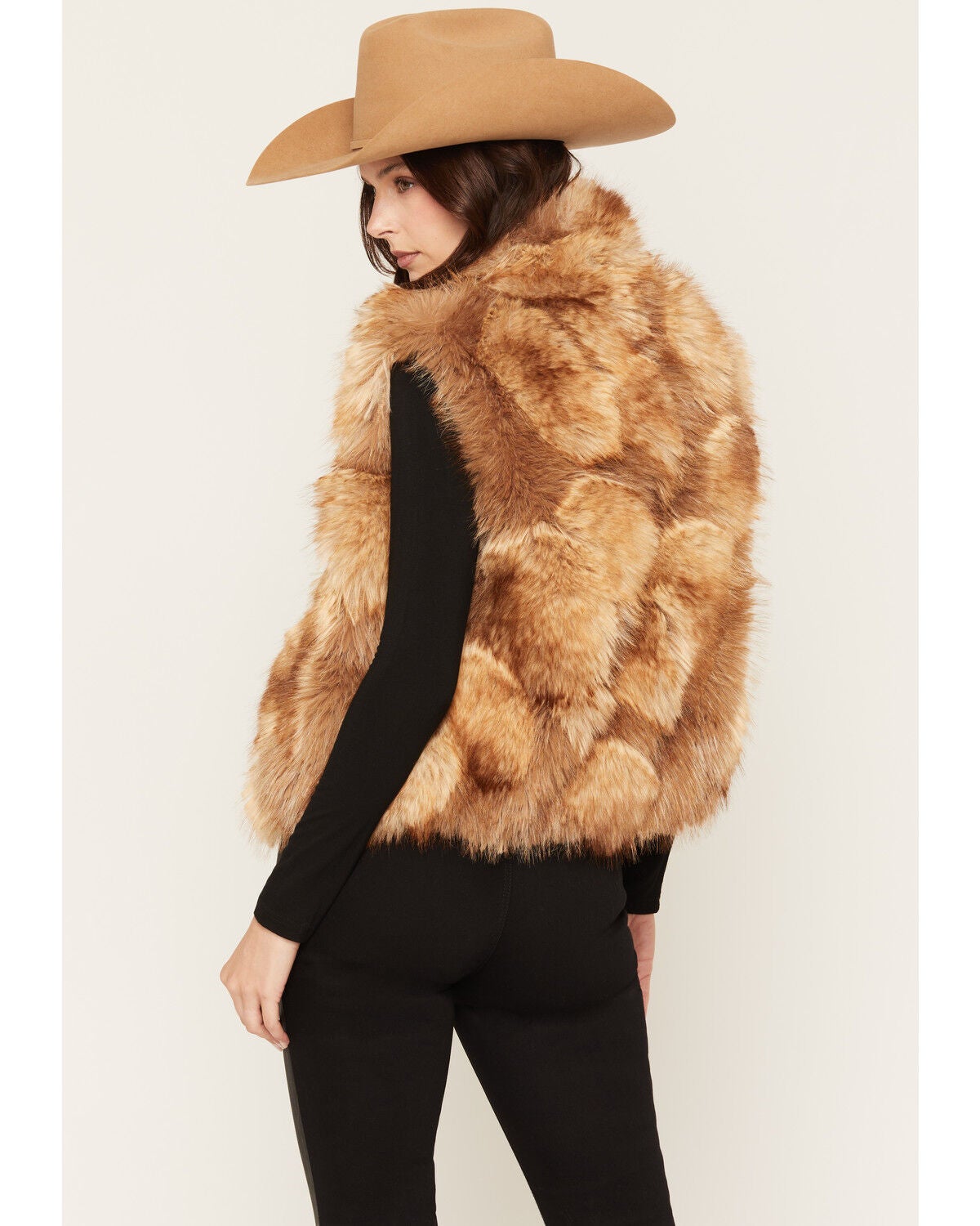 Image #4 - Azalea Wang Women's Junae Faux Fur Vest, Brown, hi-res