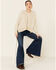 Image #1 - POL Women's Beige Popcorn Chenille Hooded Sweater , , hi-res