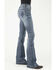 Stetson Women's Cactus Pocket Flare Jeans, Blue, hi-res