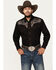 Image #1 - Rodeo Clothing Men's Embroidered Long Sleeve Snap Western Shirt, Black, hi-res