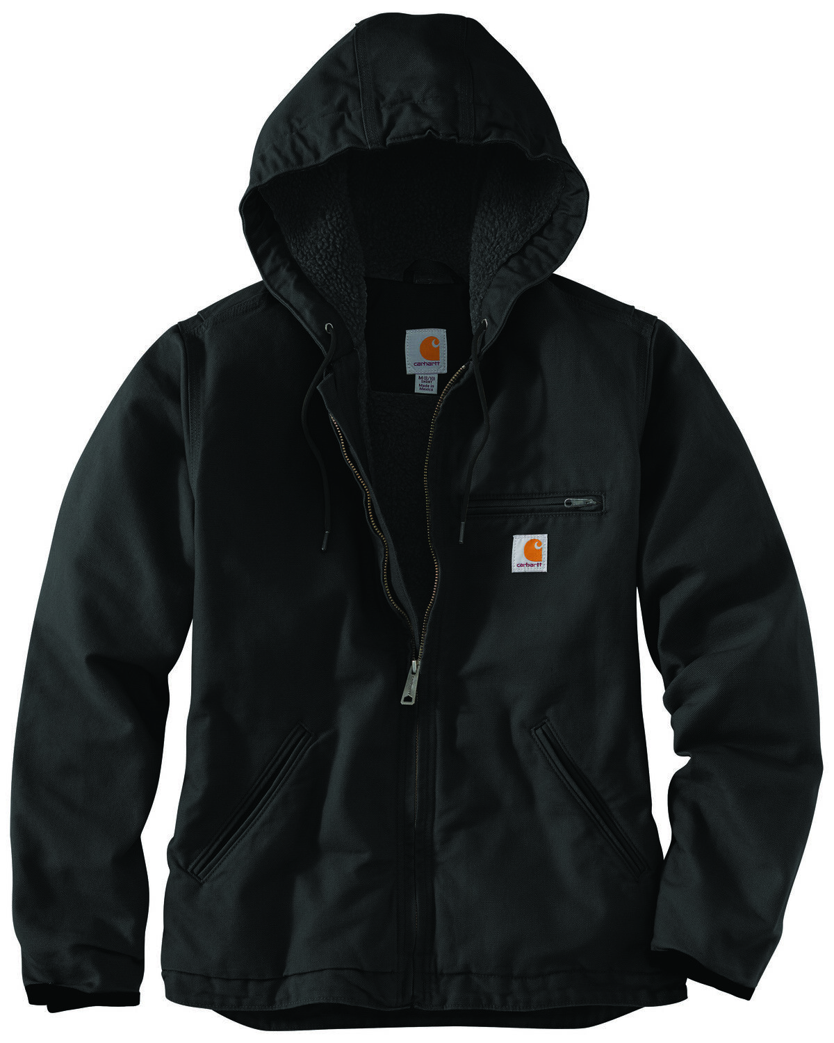 Image #2 - Carhartt Women's Washed Duck Sherpa-Lined Jacket, Black, hi-res