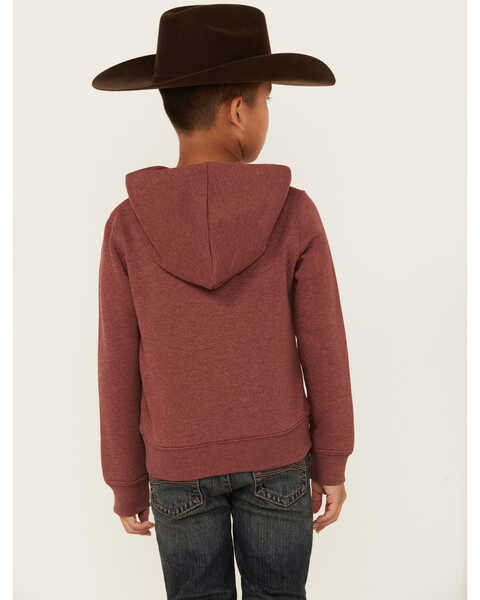 Image #4 - Wrangler Boys' Long Live Cowboys Hooded Sweatshirt, Burgundy, hi-res