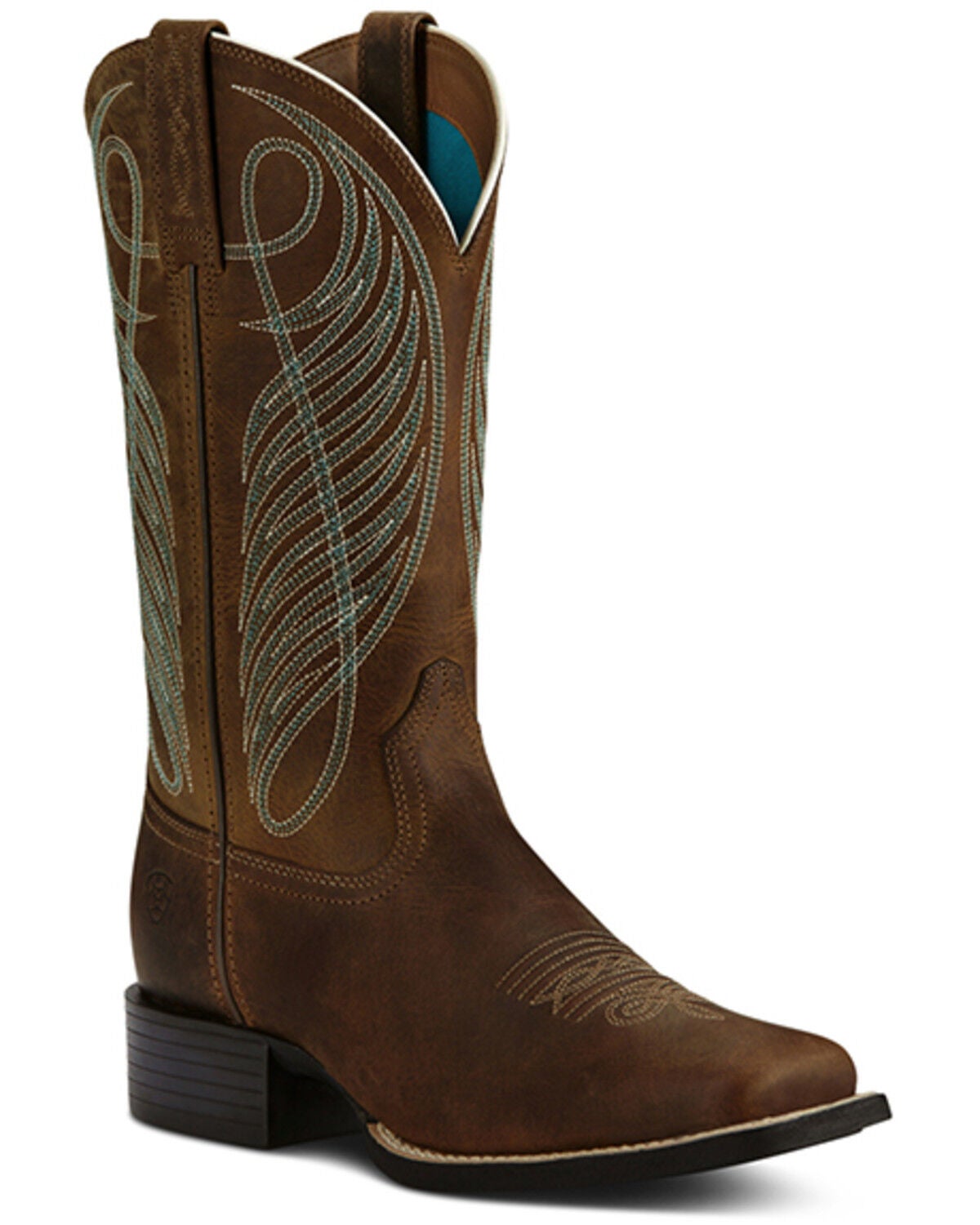 Ariat Women's Round Up Western Boots - Square Toe, Brown, hi-res