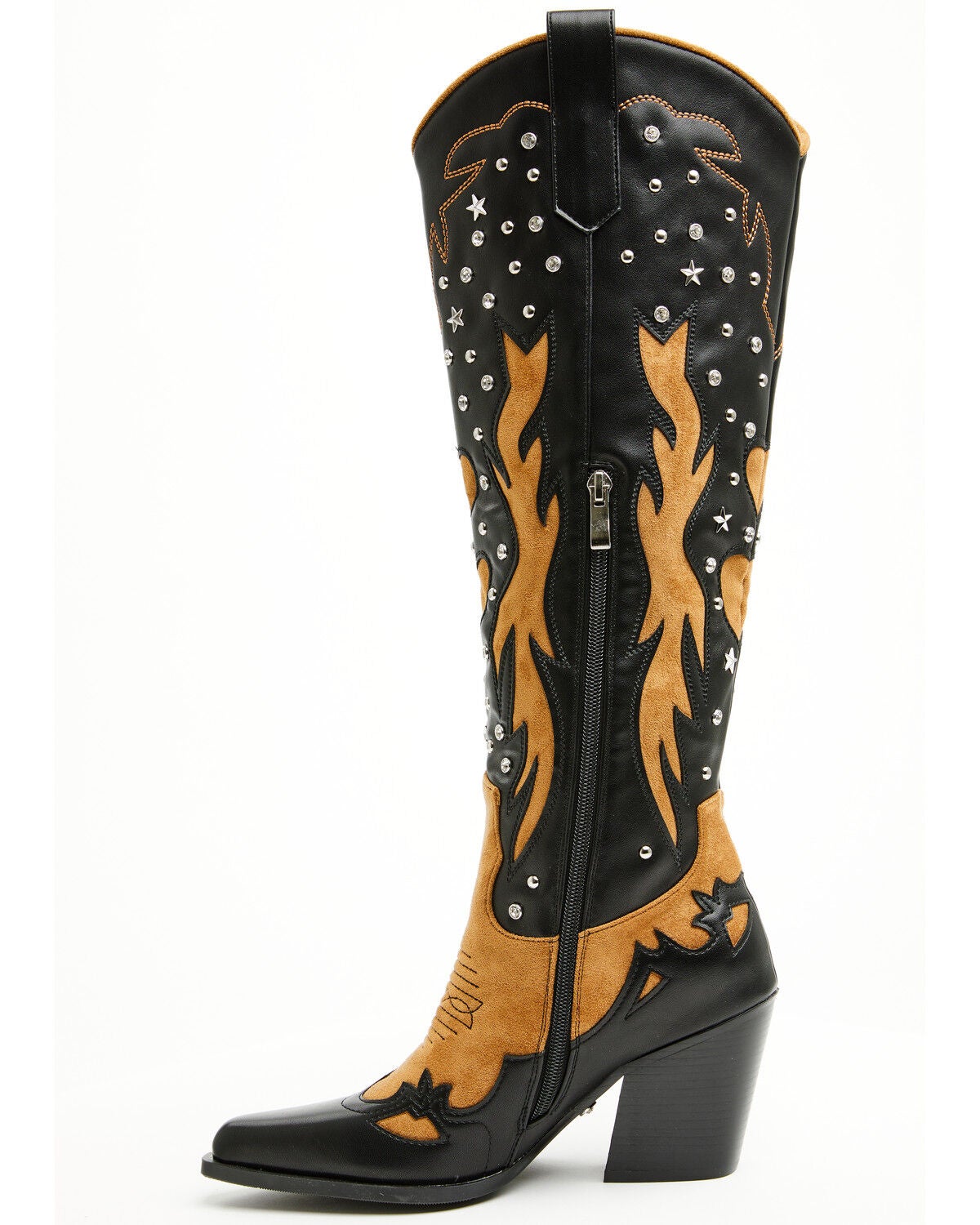Image #3 - Azalea Wang Women's Kalpana Tall Western Boots - Snip Toe, Black, hi-res