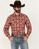 Image #1 - Wrangler Retro Men's Plaid Print Long Sleeve Snap Western Shirt, Red, hi-res