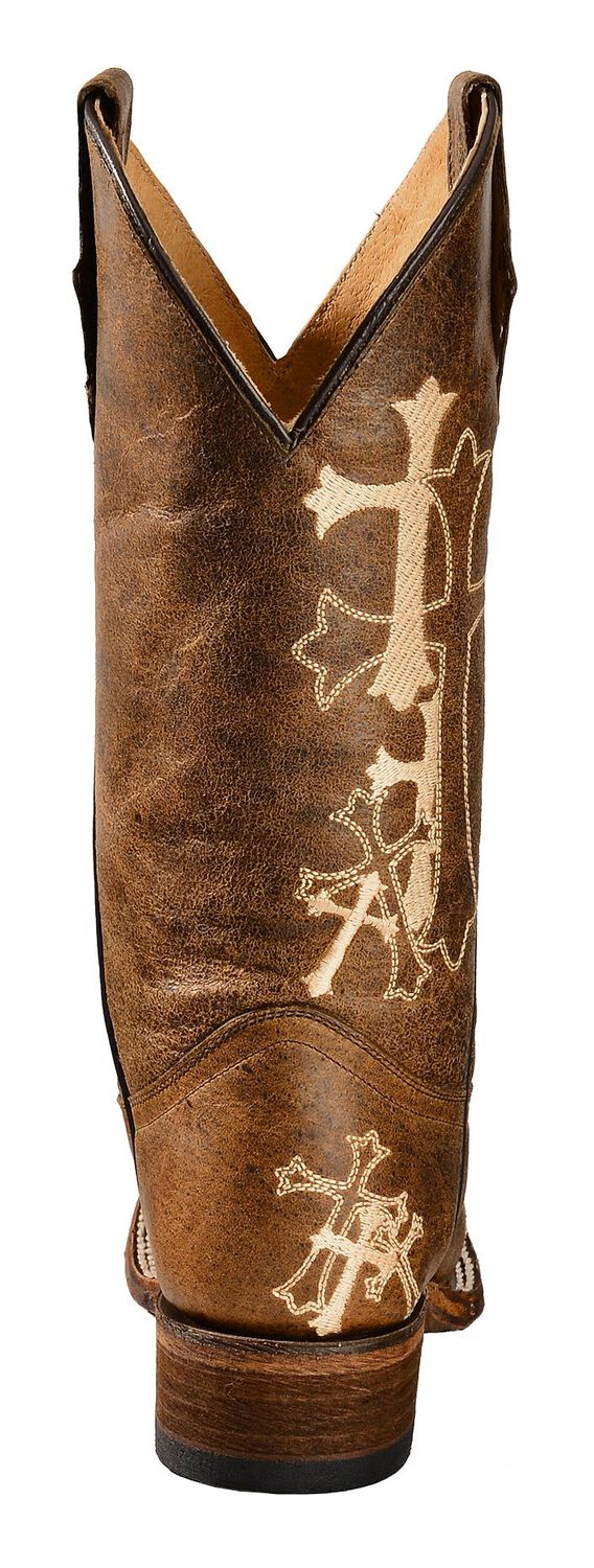 Image #7 - Circle G Women's Cross Embroidered Western Boots - Square Toe, , hi-res