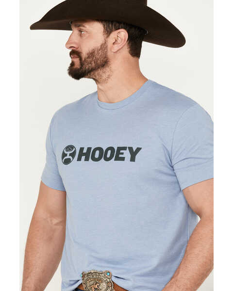 Image #2 - Hooey Men's Lock-Up Logo Short Sleeve Graphic T-Shirt, Blue, hi-res