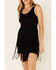 Idyllwind Women's Lady Luck Black Faux Suede Fringe Dress, Black, hi-res