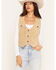 Image #1 - Scully Women's Faux Pocket Suede Vest, Natural, hi-res