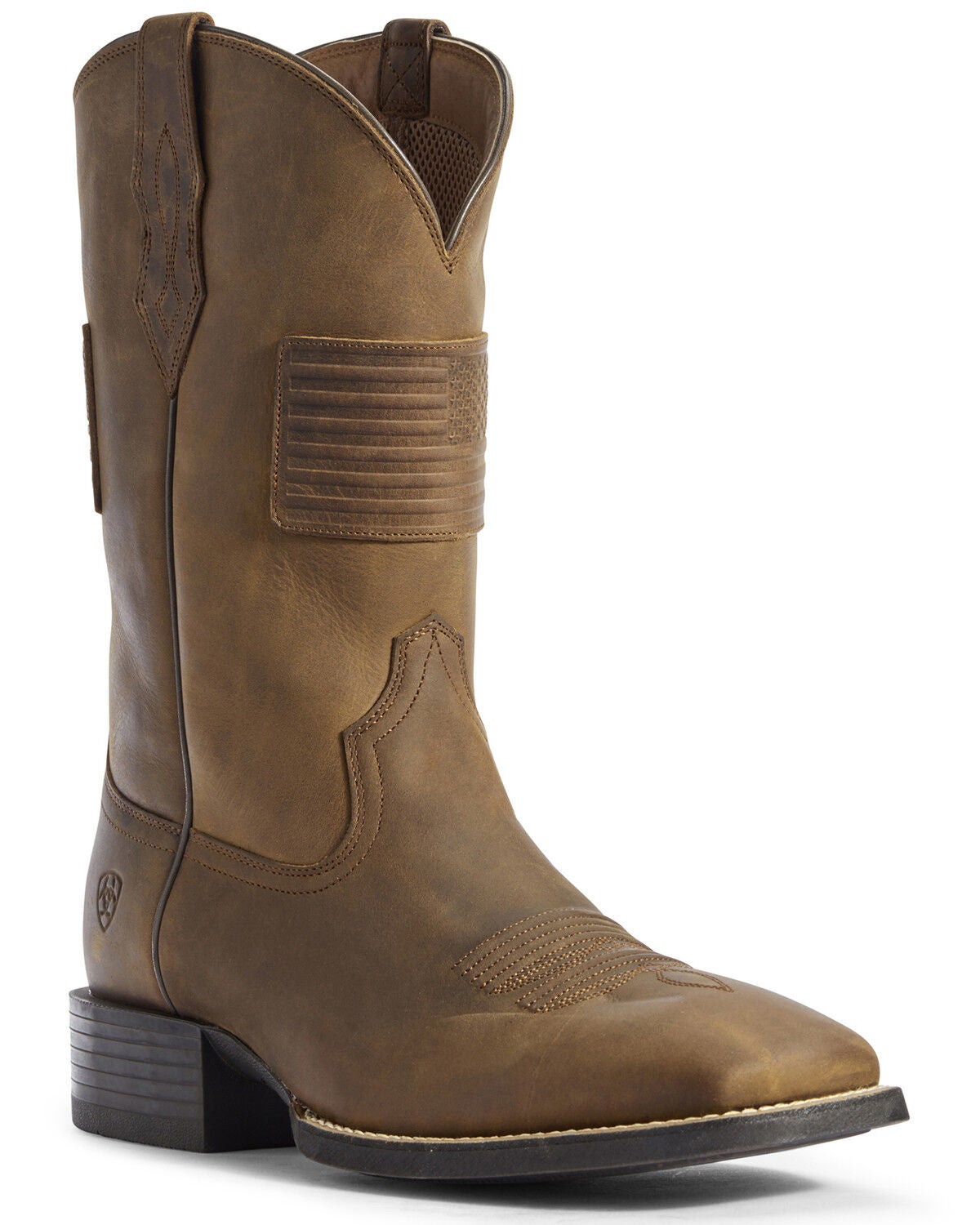 Ariat Men's Sport Patriot II American Flag Western Performance Boots - Broad Square Toe, Brown, hi-res