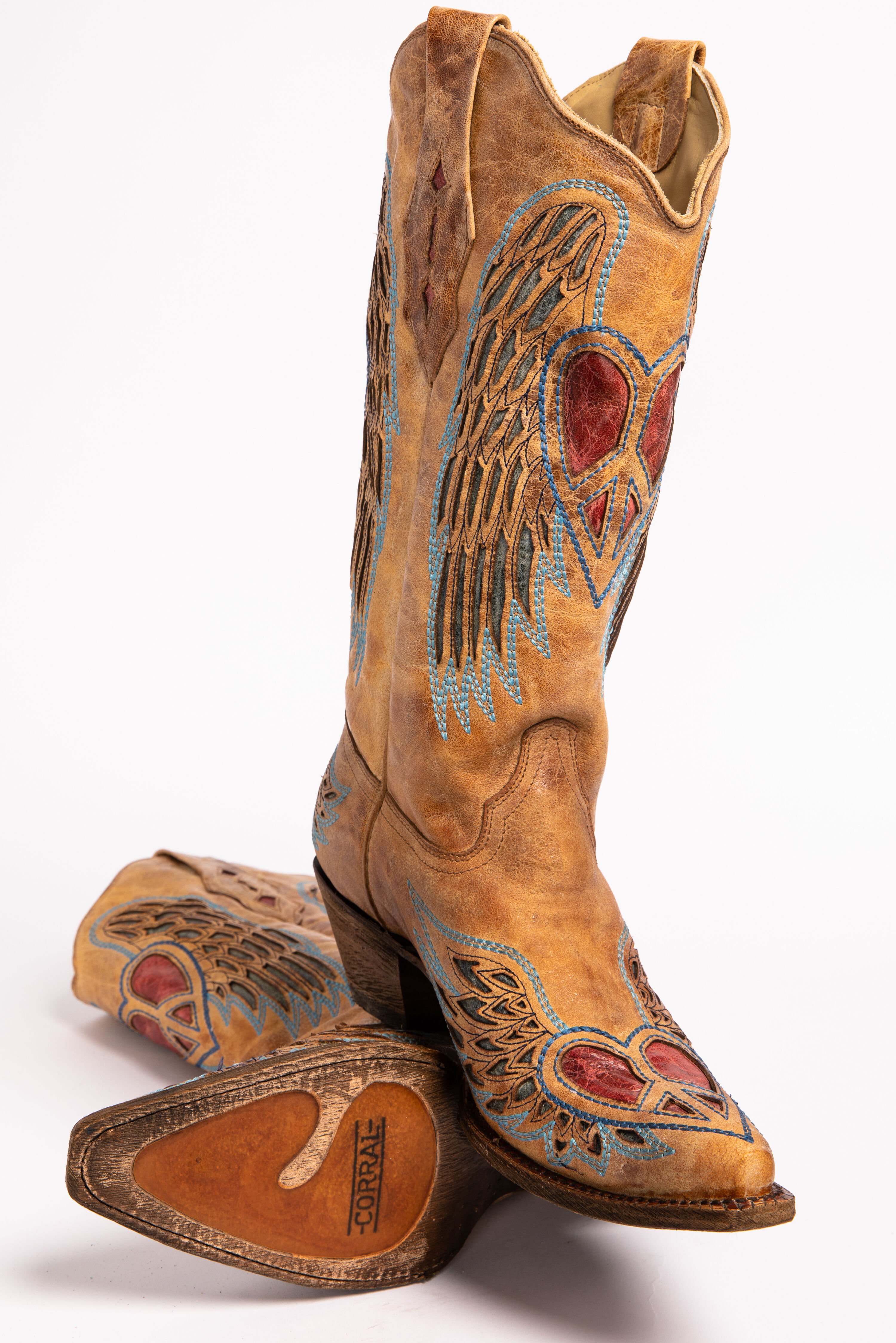Corral heart angel wing cowgirl boots square toe shop