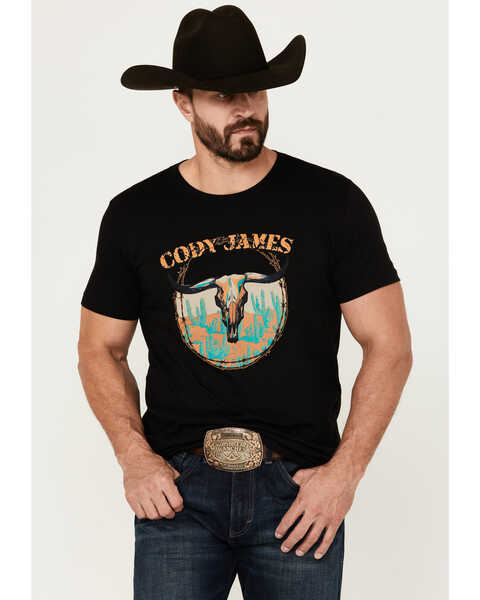Image #1 - Cody James Men's Skull Cactus Short Sleeve Graphic T-Shirt , Brick Red, hi-res