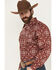 Image #2 - Cowboy Hardware Men's Bandana Long Sleeve Snap Stretch Western Shirt, Red, hi-res