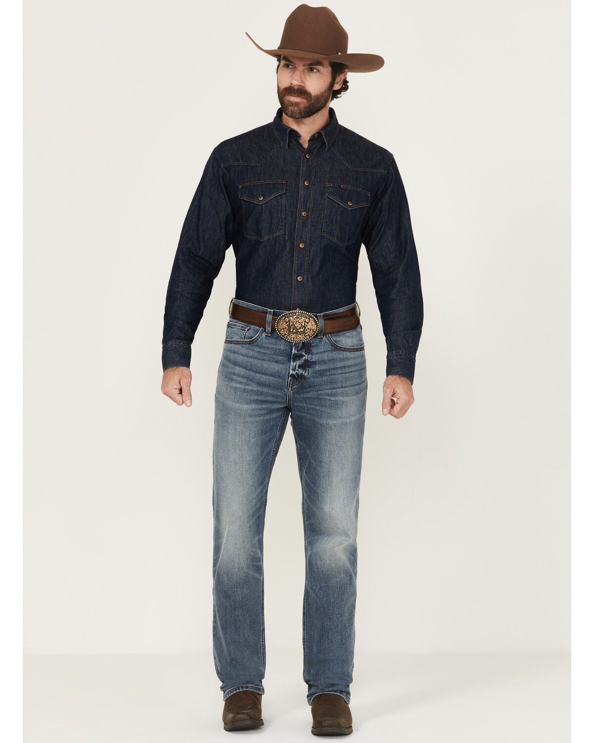 Blue Ranchwear Men's Dorado Wash Bronson Slim Straight Stretch Denim Jeans, Medium Wash, hi-res