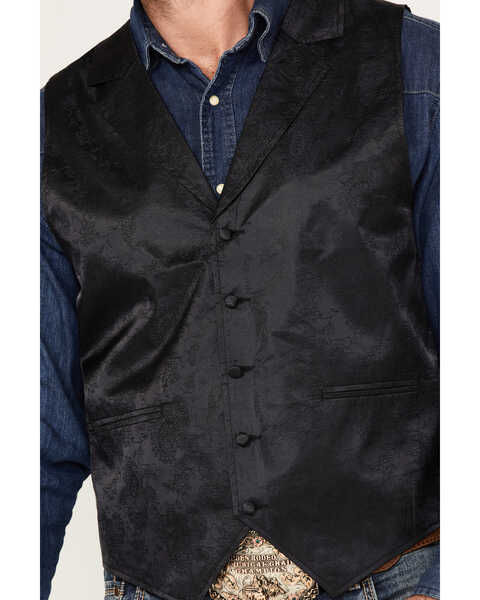 Image #2 - Cody James Men's Regal Paisley Print Vest, Black, hi-res