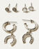 Image #3 - Shyanne Women's Horseshoe Icon and Hoop Earring Set - 6 Piece , Silver, hi-res