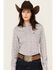 Image #1 - Cinch Women's Geo Print Long Sleeve Snap Western Shirt, Multi, hi-res