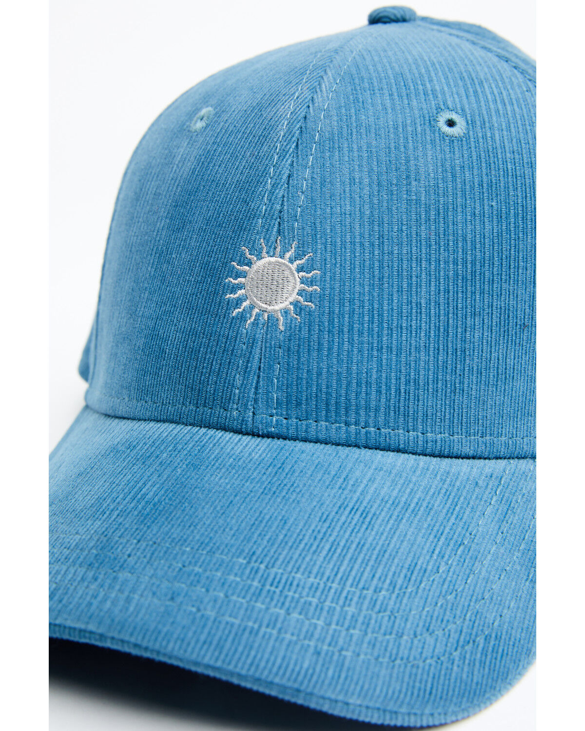 Image #2 - Cleo + Wolf Women's Corduroy Sun Embroidered Ball Cap, Medium Blue, hi-res