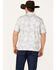 Image #4 - Cinch Men's ARENAFLEX Leaf Print Short Sleeve Polo, Light Grey, hi-res