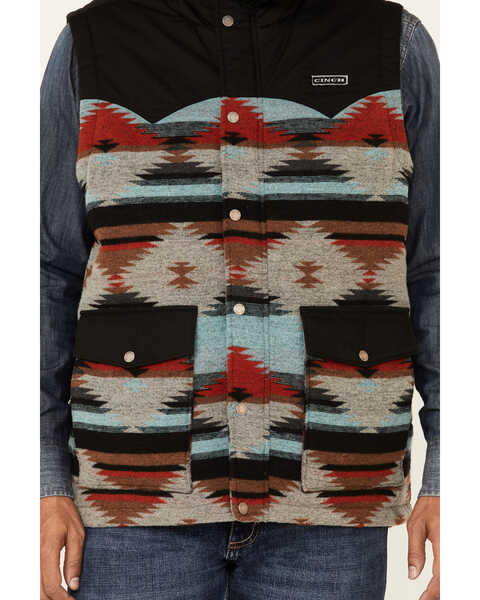 Image #3 - Cinch Men's Multi Southwestern Print Polyfil Zip-Front Quilted Vest , , hi-res