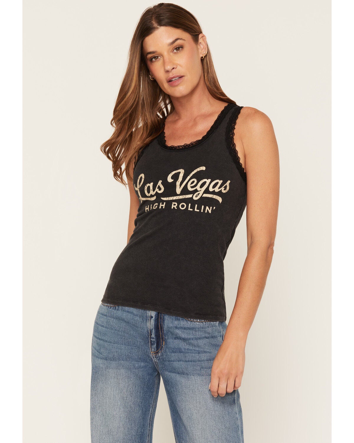 Blue Life Women's Vegas Lace Tank, Black, hi-res