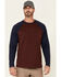 Image #1 - Hawx Men's Dark Red Original Baseball Crew Long Sleeve Work T-Shirt, Dark Red, hi-res