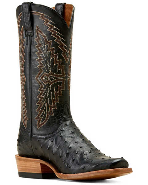 Image #1 - Ariat Men's Futurity Done Right Exotic Ostrich Western Boots - Square Toe , Black, hi-res